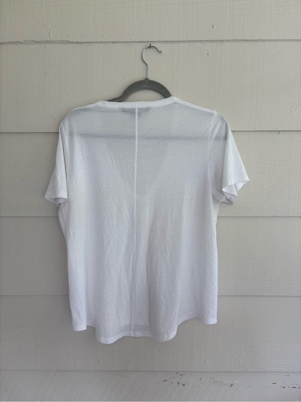 Veronica Beard White Pima Cotton V Neck Tee M Minimal Luxury Basic Top - Picture 4 of 6